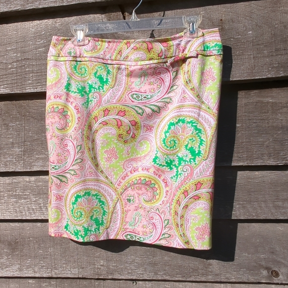🩸SALE🩸Good Clothes Multi Color Paisley Design Mini Skirt 8 Petite - Picture 9 of 12